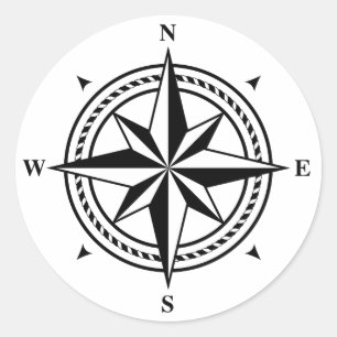 Adesivo Selo postal preto e branco do rosa de compasso