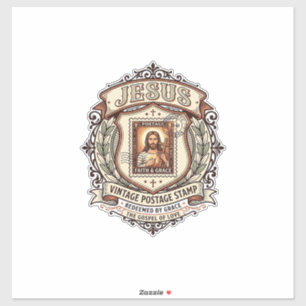 Adesivo Selo Postal Vintage Jesus Selo Postal Vintage Jesu