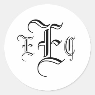 Adesivo Selo preto & branco do monograma de três letras d