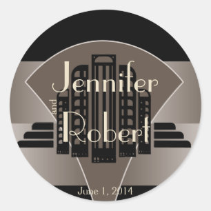 Adesivo Selo preto e de bronze do envelope da torre do art