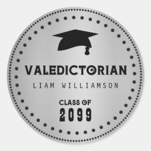 Adesivo Selo preto e de prata do envelope do Valedictorian