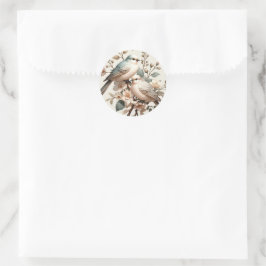Adesivo Selo Romântico Floral de Envelope Redondo Mini Lov