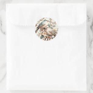 Adesivo Selo Romântico Floral de Envelope Redondo Mini Lov