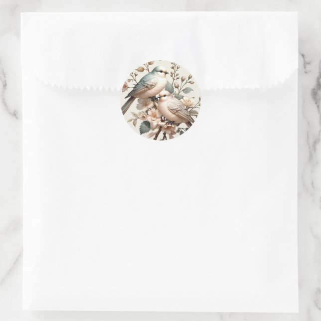 Adesivo Selo Romântico Floral de Envelope Redondo Mini Lov (Bolsa)