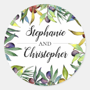 Adesivo Selo Savory do casamento da aguarela de Tuscan das