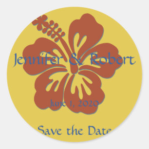 Adesivo Selo tropical do envelope do hibiscus