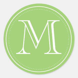 Adesivo Selo verde do envelope do monograma por impressõe