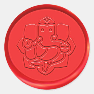 Adesivo Selo vermelho da cera do sinal de Ganesha