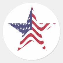 Selo Vermelho de Estrela Patriótica e Blue Sticker