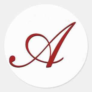 Adesivo Selo vermelho do envelope com monograma