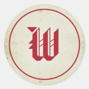 Adesivo Selo vermelho do envelope do monograma do vintage