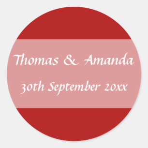 Adesivo Selo vermelho do envelope do nome & da data