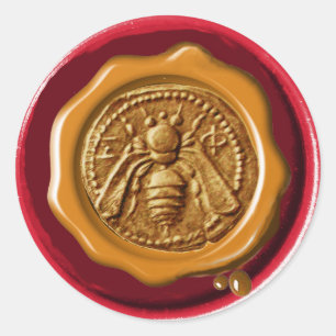 ADESIVO SELO VERMELHO MARROM DA CERA DA APICULTURA DO