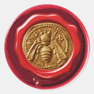 ADESIVO SELO VERMELHO MARROM DA CERA DA APICULTURA DO