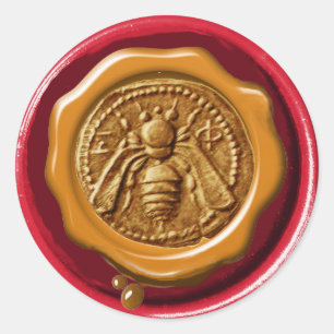 ADESIVO SELO VERMELHO MARROM DA CERA DA APICULTURA DO
