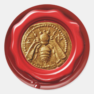 ADESIVO SELO VERMELHO MARROM DA CERA DA APICULTURA DO