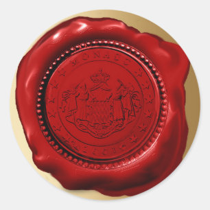 Adesivo Selo vermelho na moda da letra da cera