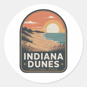 Adesivo Selo Vintage do Parque Nacional Indiana Dunes