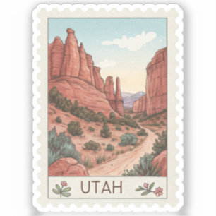 Adesivo Selo Vintage Utah Parque Nacional Bryce Canyon
