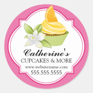 Adesivo Selos alaranjados da caixa da padaria do cupcake