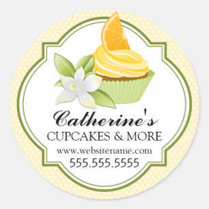 Adesivo Selos alaranjados do creme da padaria do cupcake