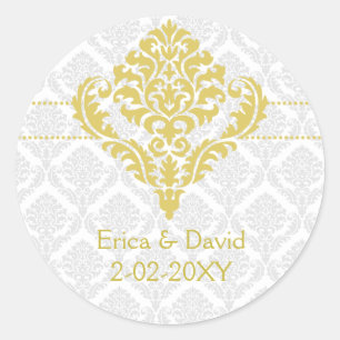 Adesivo selos amarelos do envelope do damasco