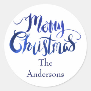 Adesivo Selos azuis e brancos do envelope do Feliz Natal