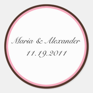 Adesivo Selos castanhos de chocolate com faixa rosa / ades