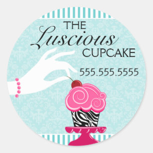 Adesivo Selos da padaria do damasco da cerceta do cupcake
