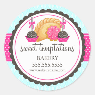 Adesivo Selos de Caixa de Padaria Cake Pops Cookie Turnove