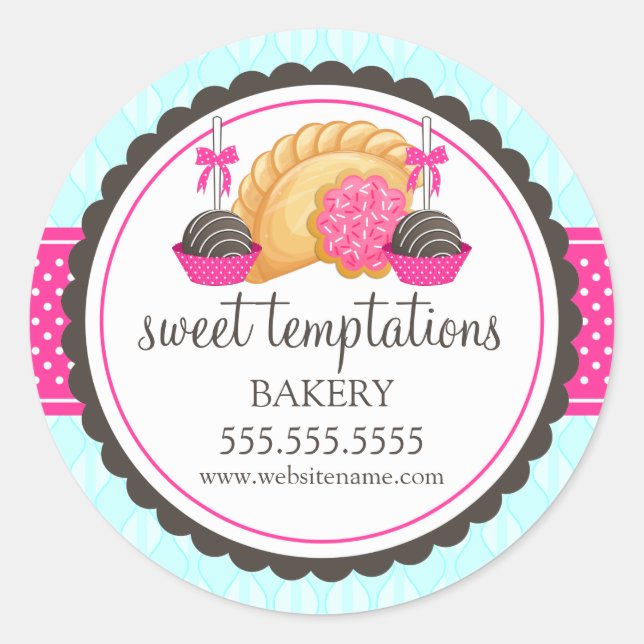 Adesivo Selos de Caixa de Padaria Cake Pops Cookie Turnove (Frente)