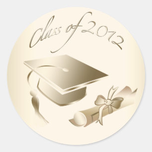 Adesivo Selos de Capelo e Diploma de Graduação Ouro 2012