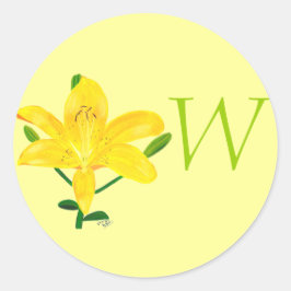 Adesivo Selos de Casamento de Lily Monograma Amarelo
