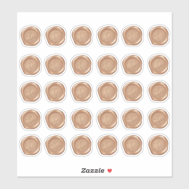 Adesivo Selos De Cera De Cobre Monogramada Lt (Folha)