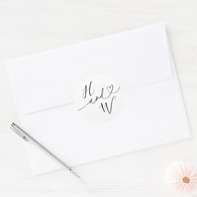Adesivo Selos de Convite de Noivado com Inicial Chic Heart (Envelope)