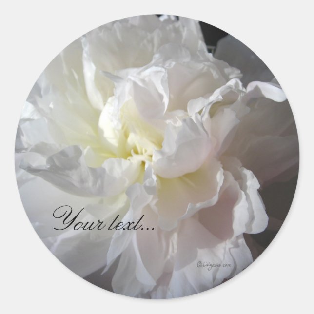 Adesivo Selos de Convite para Casamento de Flores Brancas (Frente)