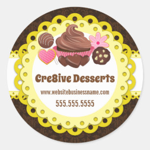Adesivo Selos De Embalagem De Desserts Elegantes