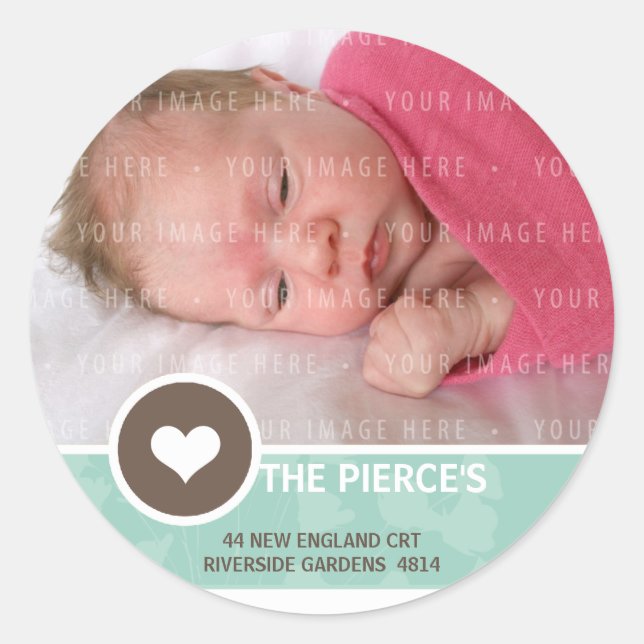 Adesivo SELOS DE ENDEREÇO FOTOGRÁFICO :: Ponto cardíaco 5 (Frente)