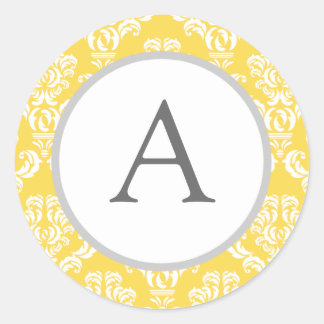 Adesivo Selos de Envelope Amarelo Monograma Personalizado