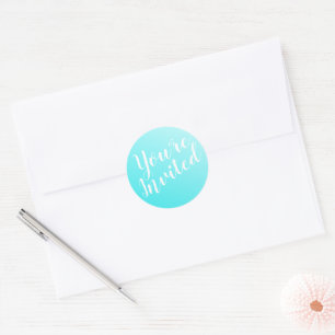Adesivo Selos de Envelope Azul-Aqua Elegante