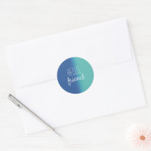 Selos de Envelope Azul e Verde Olá Amigo