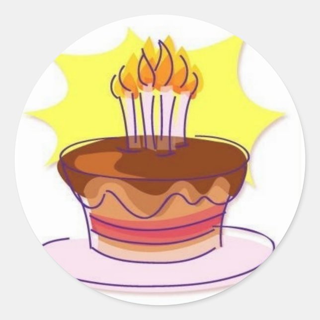 Adesivo Selos De Envelope De Bolo De Aniversário (Frente)