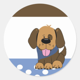 Adesivo Selos De Envelope De Cão Marrom E Bonito