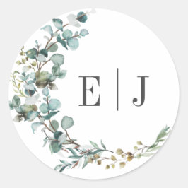 Adesivo Selos de Envelope de Casamento Chic Watercolor Euc