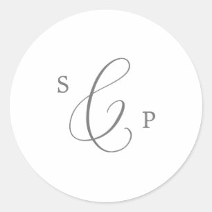 Adesivo Selos De Envelope De Casamento De Monograma De Pra