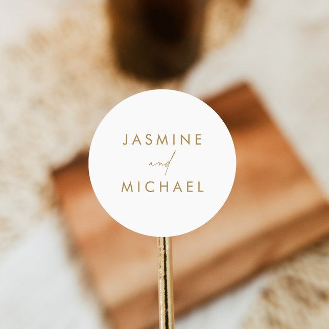 Adesivo Selos de Envelope de Casamento de Script Dourado M (Criador carregado)