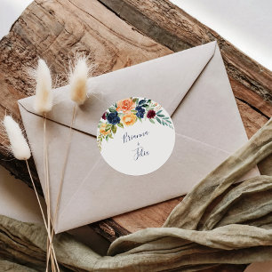 Adesivo Selos de Envelope de Casamento Floral Elegante Mul