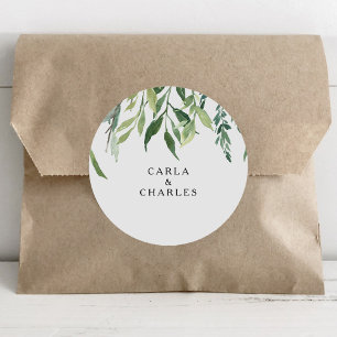 Adesivo Selos de Envelope de Casamento Foliar Moderno