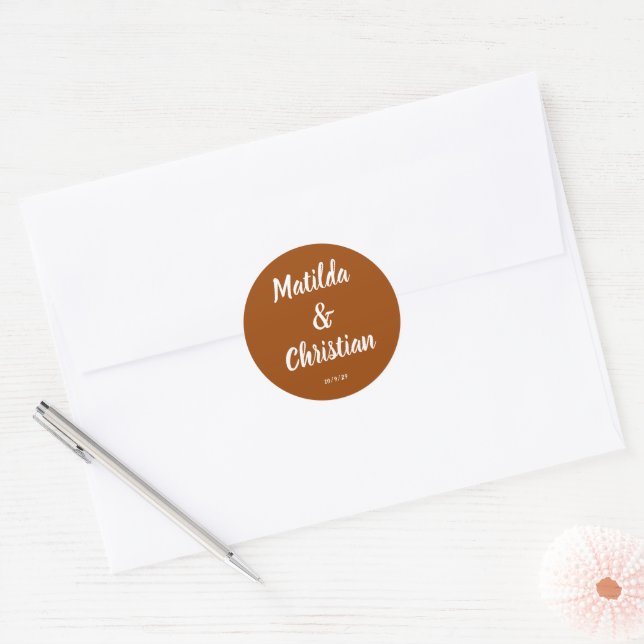 Adesivo Selos de Envelope de Casamento Laranja Queimado Mi (Envelope)