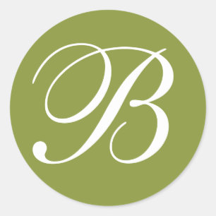 Adesivo Selos de Envelope de Casamento Monogramas Verde e 